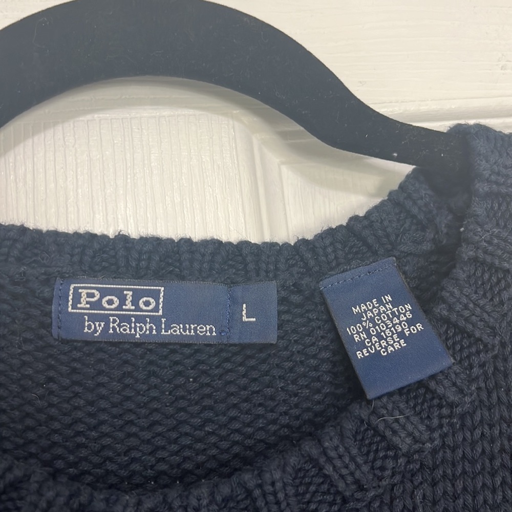 Polo by Ralph Lauren Navy Sweater with American Flag - Picture 3 of 10
